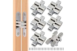 behone 6 Stück 180°Verstecktes scharnier, Küche Schrank Türscharniere, ohne Topfbohrung tür Eckanschlag und Innenanschlag Tür Scharniere Küchenschrank Kleiderschrank Schranktür Möbel Mit Schrauben