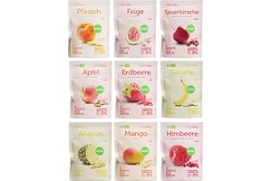 BUAH® Gefriergetrocknete Früchte Probierset | Perfekter Snack aus knusprigen Fruchtchips | Süßigkeiten Alternative ohne Zuckerzusatz, Toppings für Porridge | Vegan Glutenfrei