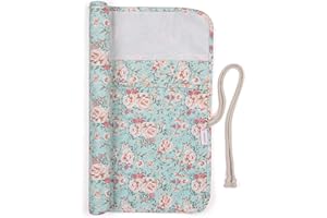 Coopay Étui de rangement pour aiguilles à tricoter de 35,6 cm, grand étui de rangement pour aiguilles à tricoter droites extra longues, sac de rangement pour fleurs, avec 20 emplacements, toile