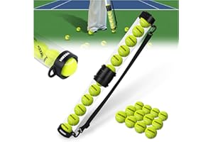 BOOSTEADY Tube Ramasse-Balles de Tennis Pratique avec 6/12 Balles, Ramassage et Rangement Rapides Collecteur de Tennis avec Bandoulière Réglable pour Accessoires de Tennis