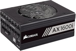 Corsair AX1600i - Fuente de Alimentación Digital Totalmente Modular (1600 W, Certificación 80 Plus Titanium) Negro