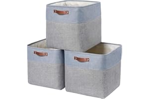 Mangata Cestas de almacenamiento, 33x33x33cm Cajas de almacenamiento de tela para ropa, juguetes y estantes, set de 3