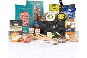 THE CHEESE WEDGE CO. Charcuterie Gourmet Hamper | Gift Hamper with Meats, Cheeses, Chutneys, Pâté & Snacks | Perfect Cheese & Meat Food Gift for Men, Women & Food Lovers
