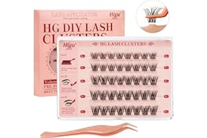 HIGU CLACE Higu Pestañas postizas, 40pcs pestañas autoadhesivas, no requiere pegamento, extensión de pestañas postizas prepegadas de 10-16mm con pinzas de pestañas tupidas reutilizables - volumen 01