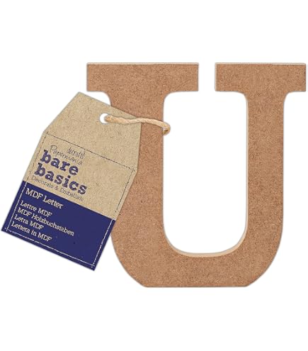 Papermania MDF-Buchstaben Zum Dekorieren – 10 Cm Hoch, Braun, Zum Bemalen, Für Deko, Hochzeit Oder Party