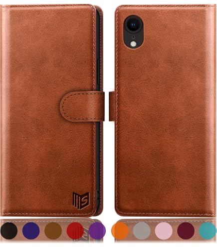 Mulbess IPhone XR Hülle – Leder-Look Flip Case Mit Magnetverschluss, 3 Kartenfächern & Ständerfunktion