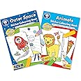 Orchard Toys Outer Space and Animals Sticker Colouring Book Engaging Educational Activity Designed for Preschoolers and Kids Aged 3 to 7 Years – Set of 2