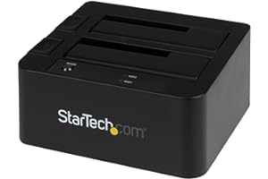 StarTech.com Dock pour Disque Dur à 2 baies USB 3.0 / eSATA vers SATA, Station d'Accueil pour SSD/HDD Externe 2,5/3,5" SATA I/II/III,Docking Station/Dock, Chargement par le Haut (SDOCK2U33EB)