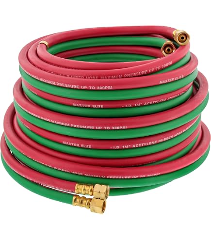 Tubo Flessibile Doppio Per Saldatura Ossiacetilene Uniweld H32A, Lunghezza 12.5 Piedi (3.8m), Diametro 3/16 Pollici