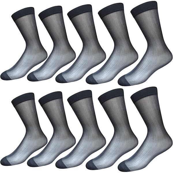 LUMoony Calzini da uomo ultra sottili in seta trasparente business calzini 2 paia di calzini da uomo in nylon modello traspirante sottile e tinta unita business calzini