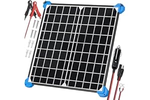 POWOXI 20W Solar Panel 12 Volt Solar Battery Trickle Charger Maintainer Waterproof Solar Panels Kit 12V Batterys, 20Watt Solar Panels for RV Boat Car Motorcycle Snowmobile, with Upgrade Controller