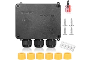JTTXIU IP68 wasserdichte Anschlussdose, Außenkabel Verbinder Verteilerdose, schwarze Verlängerungskabel Abzweigdose Kabelverbinder für Kabel 4-14 mm Außen Wasserdicht (3 Wege)