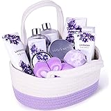 BODY & EARTH Spa Gift Set for Women - Gift Basket 11 Pcs Lavender Bath Set for Women with Shower Gel, Bubble Bath, Body Lotio