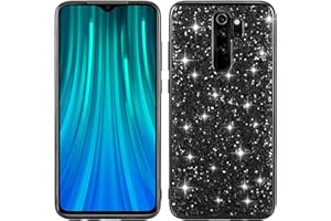 A9H Cover Brillantini per Redmi Note 8 Pro Backcover Glitter Ultra Sottile Bling Custodia in Silicone Morbido TPU Shockproof Coperture Bumper Gel Soft Custodia Lucciante per Xiaomi Redmi Note 8 Pro,Nero