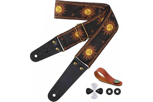 Nefelibata Correa de guitarra, extremos de cuero genuino, para bajo, guitarra eléctrica y acústica