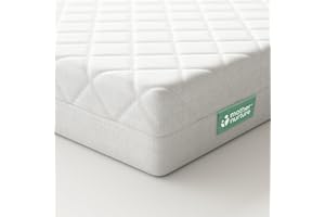 Mother Nurture Classic Eco Fibre Cot Bed Mattress - Hypoallergenic Easy Clean Quilted Cover, Reversible, Water Resistant, Baby Cot Mattress, Firm & Supportive, White, BSI Tested - Size 140x70 x10cm