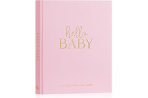 Lanpn Hello Baby Erstes 5 Jahr Babytagebuch für Mädchen Junge - Leinen Hardcover Baby Tagebuch zum Eintragen Babybuch für neue Eltern - Baby Album Baby Erinnerungsbuch Geschenk (Rosa, 154 Seiten)