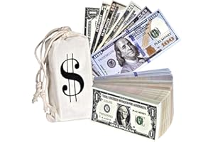 Playkidiz Dolar Prop Pieniądze-fałszywe pieniądze na reklamę, figle, przyjęcie urodzinowe i gry planszowe-udawaj pieniądze dla dzieci uczących się i bawiących.