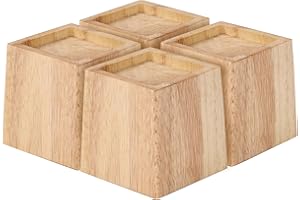 TQVAI 4er-Set Betterhöher Möbelerhöher Möbelfüße Holz Unterstützt bis zu 1000KGS Schwer Tischbein Verlängerung Sofa füße Tisch Couch Hubhöhe von 3,5 Zoll, Möbelerhöhung 9 cm, Natur