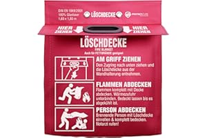 Protecticure Hochwertige Löschdecke 1,60 Meter x 1,80 Meter - ORIGINAL Brandschutzdecke nach DIN EN 1869 - Für Brände in der Küche/Löschdecke für Zuhause - Küchenbrände - Feuerlöschdecke