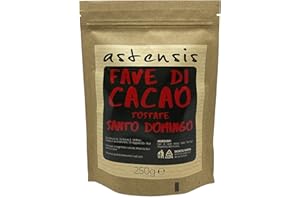 ASTENSIS, Fave di Cacao Tostate Santo Domingo - 250 gr - Fave Cacao Intere Tostate - Altissima Qualità - Santo Domingo 250 gr