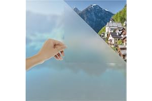 ‎BLUMTAL Blumtal Fensterfolie 90x200 cm Blickdicht & statisch haftend + Rakel - zuschneidbare Sichtschutzfolie Fenster + UV-Schutz - Milchglasfolie selbstklebend - Selbstklebende Milchglasfolie Frosted-Look