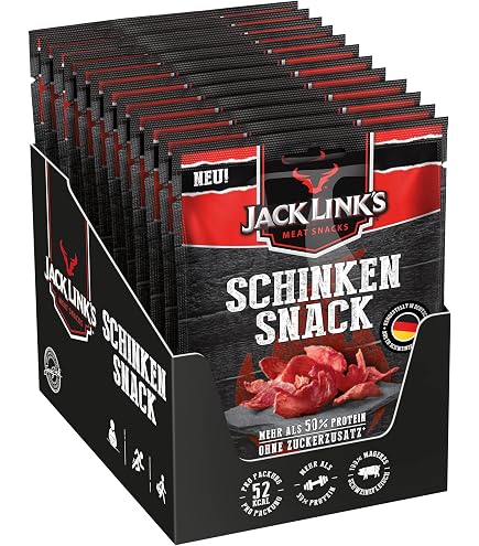 Boîte De 12 Sachets Jack Link's Beef Jerky Original 300 G - Sans Colorants, Collation Protéinée