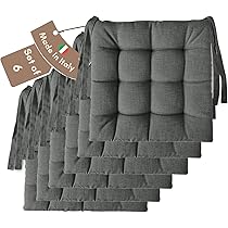 Set 6 Cuscini Per Sedie Da Cucina 40x40cm - Imbottitura Spugna, Morbido Acrilico, Made In Italy (Avorio)