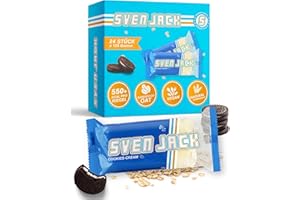 ‎ENERGY CAKE Sven Jack (Energy Cake) - Cookies-Cream 24x 125g (3kg) - Fitness Riegel aus Haferflocken mit langkettigen Kohlenhydraten – Energieriegel Sattmacher für den Alltag & unglaublichem Geschmack