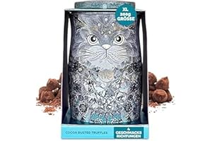 ‎MONTY BOJANGLES Monty Bojangles Diamond Empress Schokoladentrüffel (200g) Truffle Pralinen mit Kakao bestäubt in Sammlerdose mit Katzen-Design, Luxus Schokolade Geschenkbox mit 4 Geschmacksrichtungen