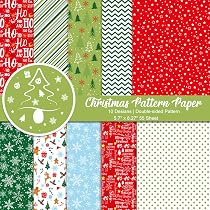 Morcheiong 55 fogli di carta con motivo natalizio, set di carta decorativa per la creazione di biglietti, album di ritagli, decorazioni per foto, 10 design (Rosso, 14,5 x 21 cm