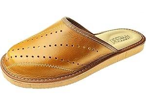 APREGGIO - Kapcie męskie, skórzane, podeszwa EVA, kapcie męskie, pantofle, pantofle, pantofle, pantofle, pantofle, pantofle