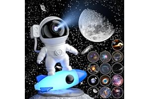 CHICLEW LED Sternenhimmel Projektor Astronaut, 360° Einstellbar Galaxy Projector mit 4K 13 Filmscheiben, Nachtlicht Sternenhimmel Projektor Kinder Baby Erwachsene für Schlafzimmer