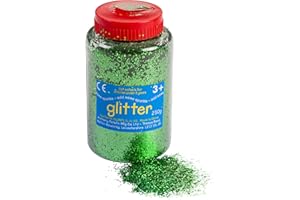 CRAFTPLAY Glitter | 250gram tub with Easy Pouring, resealable lid | Glitter Art | Green