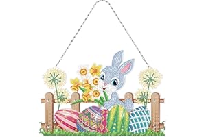 peiyee Diamond painting ostern 5D Diamond Painting Ornamente, Handwerk Applique Mosaik Hase Ostereier Strass Kristall Dekoration Geschenk