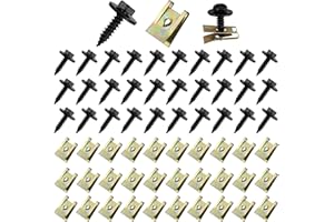 GUDQVOZIHG Lot de 30 vis à tôle en acier inoxydable galvanisé de type U, pour carrosserie de voiture, noires