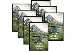 Giftgarden Marco 40x60, Juego de 7 Marcos 40x60 Negro Aluminio de Pared, Para Decorar Salones, Pasillos, Dormitorios, Oficinas