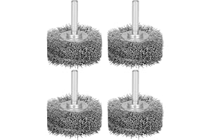 SI FANG 2 Inch Wire Brush Wheel for Drill Attachment, 0.0118" Coarse Stainless Steel Wire 3/4" Face Width Heavy Duty Rotary Scratch Brushes, Metal Removal Rust & Stripping (4PCS Drill Wire Brush)