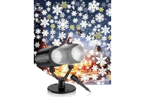 KALAHOL Christmas Snowflake Light Outdoor, Super Large Projection Area, Weatherproof, Snow Projector Lights Outdoor Indoor Wider Lighting Led Landscape for Christmas Festival Party Decoration