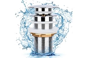 FENYW Universal Ablaufgarnitur Waschbecken Ohne überlauf aus Messing, Pop Up Ventil Waschbecken Ablaufventil- G 1¼, Universal Ablaufventil Abflussgarnitur für Waschbecken, Waschtisch