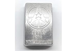 PRECIOUS & VALUABLE METAL Lingote de bismuto (Bi) de 1 kilogramo, bellamente acuñado