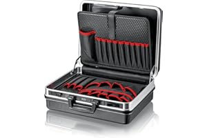 KNIPEX Werkzeugkoffer "Basic", leer, 41 Steckmöglichkeiten, 27 l Volumen, 465 x 200 x 410 mm, Werkzeugkoffer leer, Werkzeugkasten, 00 21 05 LE