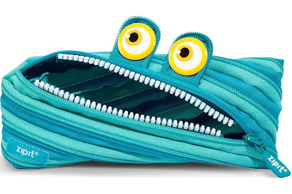 ZIPIT Wildlings Trousse à crayons pour enfants | trousse scolaire grande capacité | grand étui pour l'école et le bureau (bleu)