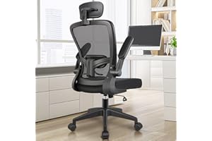 FelixKing - Silla de oficina ergonómica con reposacabezas ajustable, reposabrazos, soporte lumbar, respaldo alto, silla de escritorio con una capacidad de carga de 136 kg, negro