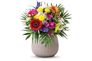 Flora Trans Blumenstrauss - Blumenversand mit Grußkarte - Frischblumen vom Floristen - Blumen bester Qualität - Blumengeschenk Regenbogen