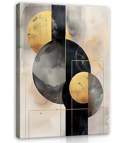 Aurore Dorée Toile Murale XXL - Art Moderne Nature Dorée, Décoration Salon Chambre Sans Cadre 70x140 Cm