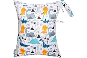 MIXIDON Wet Bag, Waterproof Wet Dry Bag for Swimsuits, Cloth Nappy Wet Bag, Outdoor Organiser Bag for Baby Items, Wet Dry Clothes Bag, Pattern 5