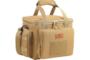 HSHRISH Lunch Bag for Men, Tactical Cooler Bag, Reusable Waterproof Leakproof Insulated Lunch Box for Adults Men Work Picnic Outdoor Camping Day Trips Fishing, 13L Brown