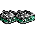 HiKOKI Multi Volt Akku 2x BSL36A18X (18V 5.0 Ah / 36V 2.5 Ah Akku, Li-Ion, 4-Stufen-LED Ladestandskontrolle)
