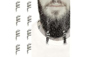 QIUMING Dreadlock wikinger bartperlen Wikinger Haarperlen Haar Bartperlen bartperlen zum klipsen Schmuck nordische haarperlen bartschmuck für Männer Frauen Haar Bart Schmuck DIY (Silber,Stil 3)